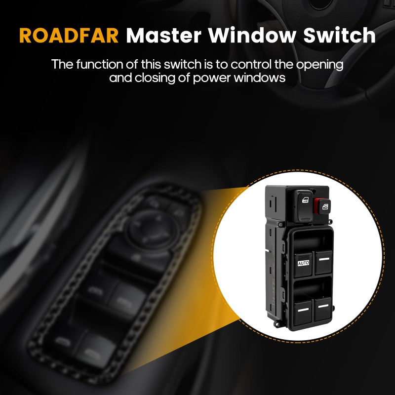 ROADFAR Window Switch Power Window Switch Master Control Power Window Switch Front Driver Side Replacement Parts fits for 2003-2007 Honda Accord 4 Door 35750-SDA-H12 - Image 2